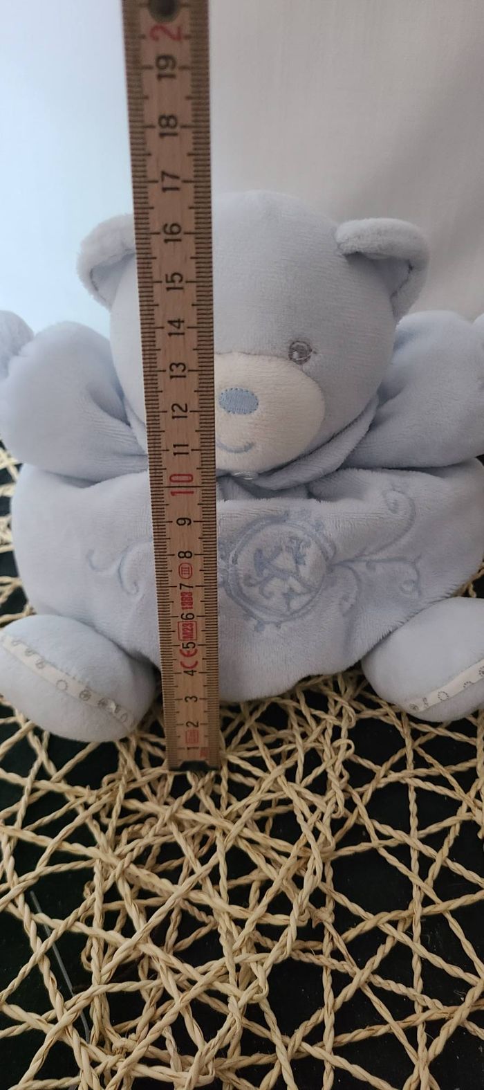 Peluche boule ours KALOO Perle bleu clair p'tit ourson 18 cm - photo numéro 6