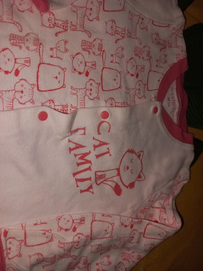 Beau pyjama fille 24 mois a 36 mois thème chat coton - photo numéro 4