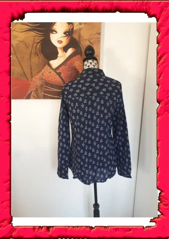 Chemise a motif manches retroussables taille 38 - photo numéro 3