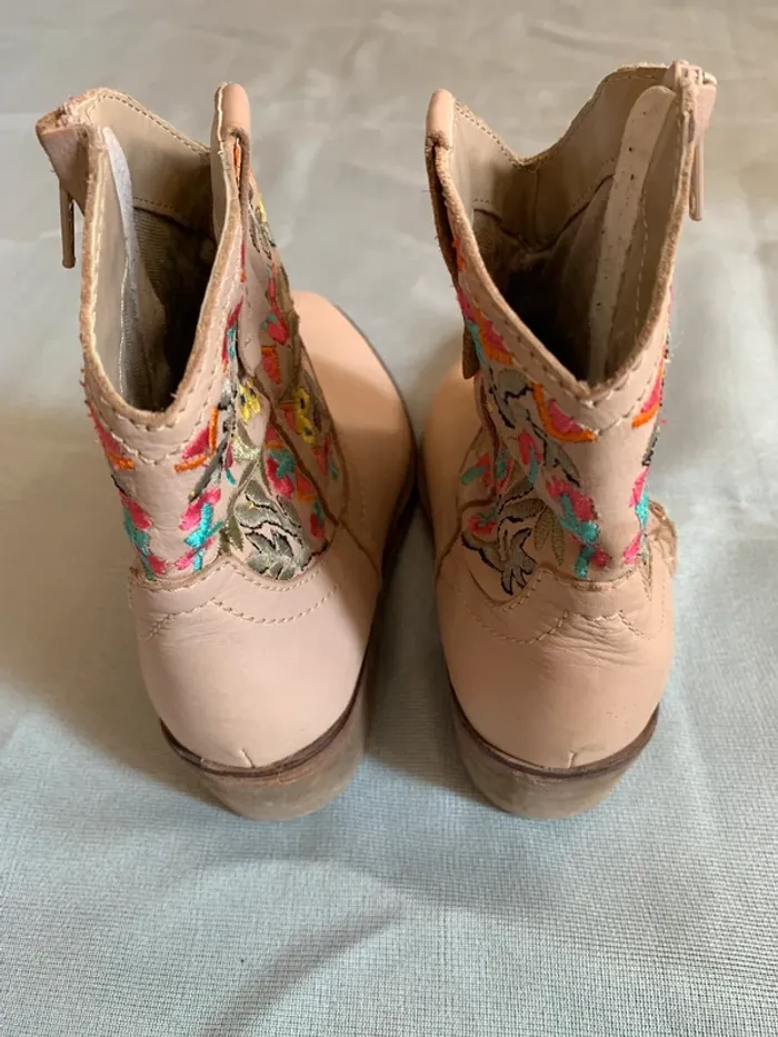 Bottines Promod brodée sur la tige beige P 36 - photo numéro 3