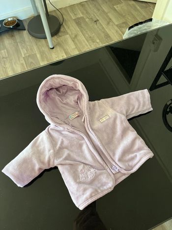 Gillet bébé filles taille naissance violet