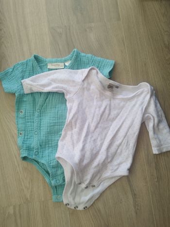 Lot 2 bodies manches courtes manches longues 3 mois