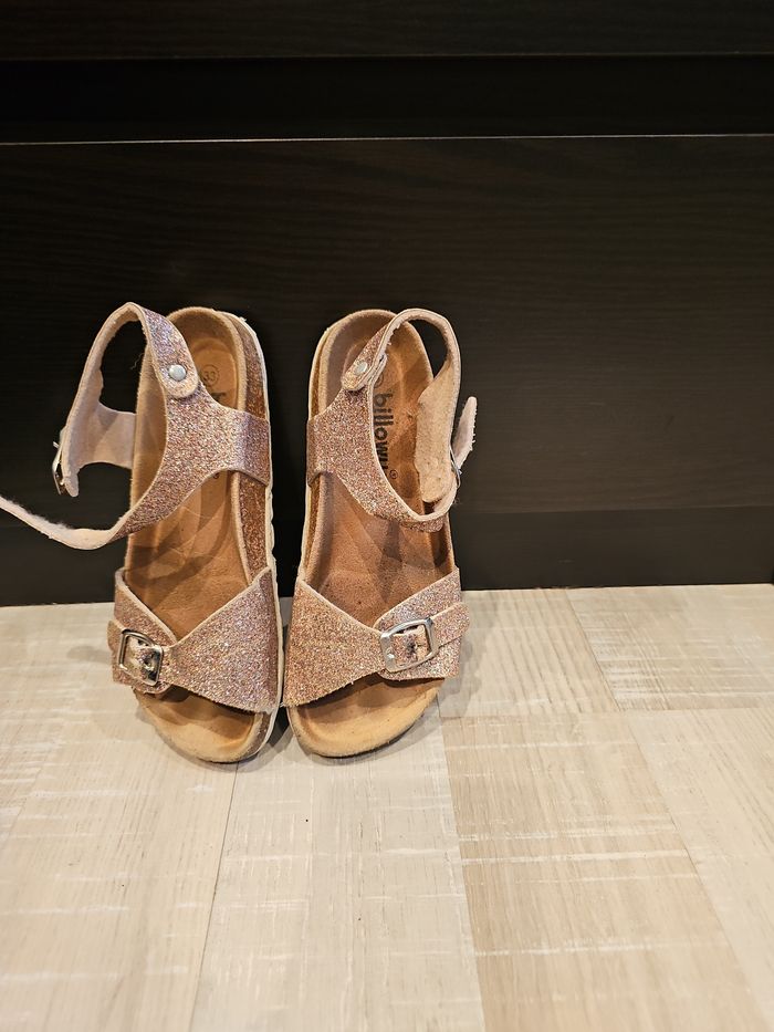 sandales fille billowy paillettes rose gold taille 33 été confort bride chaussures enfant