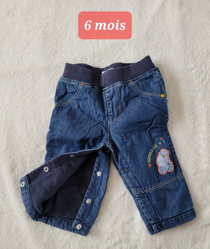Jean doublé polaire "La compagnie des petits" - 6 mois - photo numéro 2