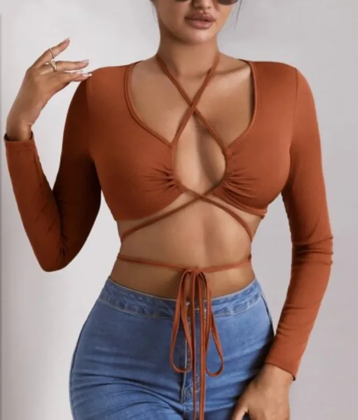 tee shirt à nouer crop top taille XS ~ shein - photo numéro 5