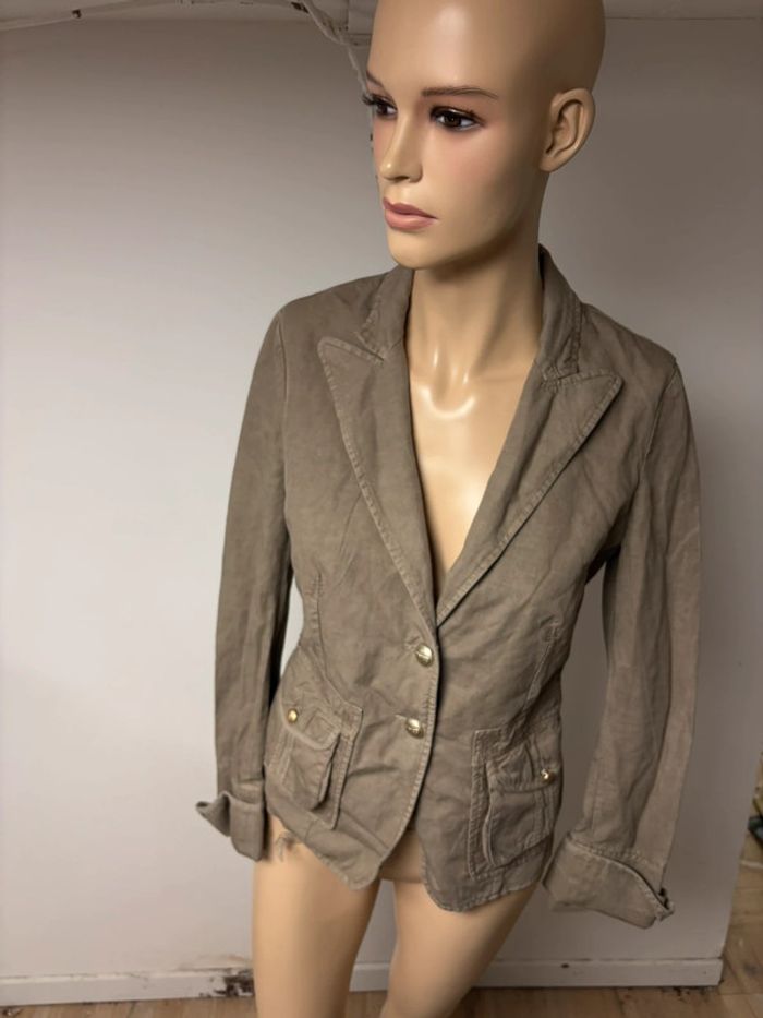 Veste en Jean Beige Pinko - Taille L - Très Bon État - photo numéro 3