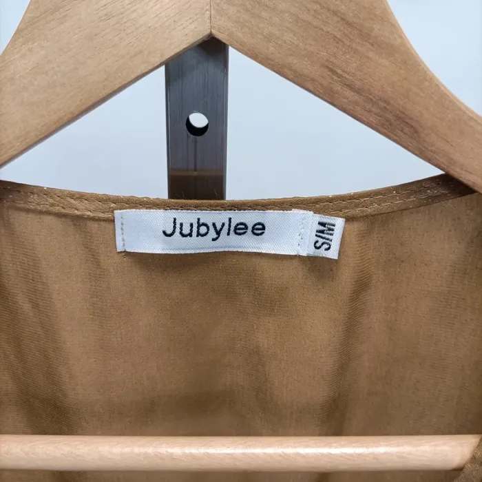 Robe cache-cœur Jubilee Ocre Dorée, Manches longues - S/M - Viscose - photo numéro 3