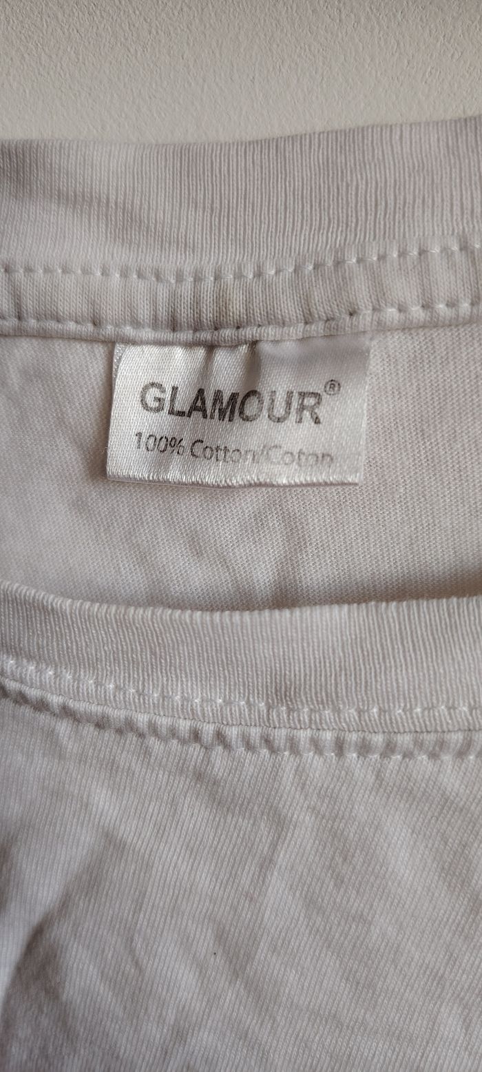 T-shirt blanc imprimé plumes – Glamour - photo numéro 2