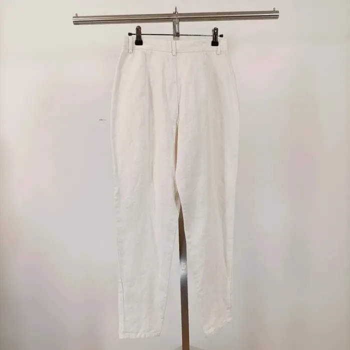 Pantalon Naf naf vintage blanc, corsaire, coton et lin taille 40 A316 - photo numéro 6
