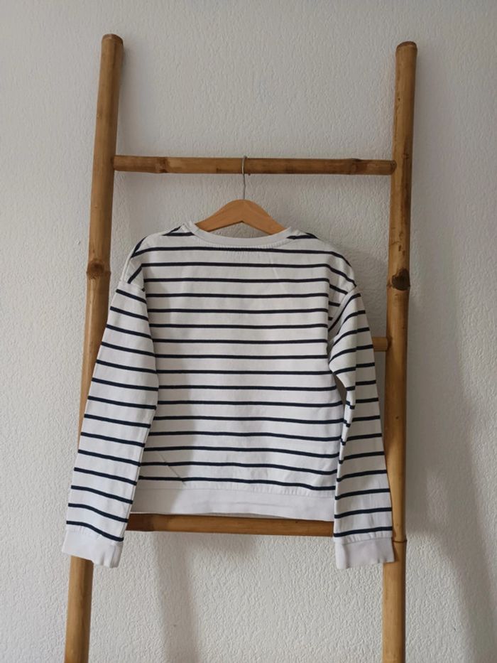 Joli sweat rayé intérieur polaire 8 / 10 ans - photo numéro 3
