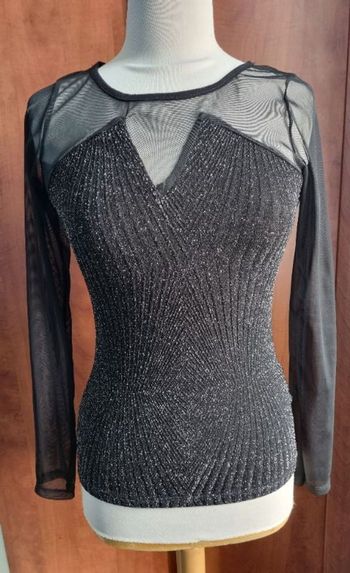 Haut noir pailleté et transparent taille S-M