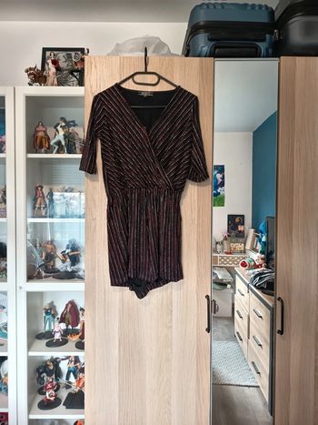 Combi-short noir pailleté argent et rouge neuf Jennyfer - Taille S 36