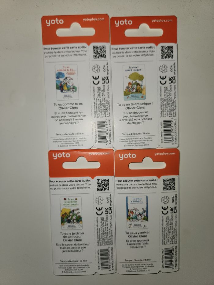 lot de 4 cartes yoto - photo numéro 2