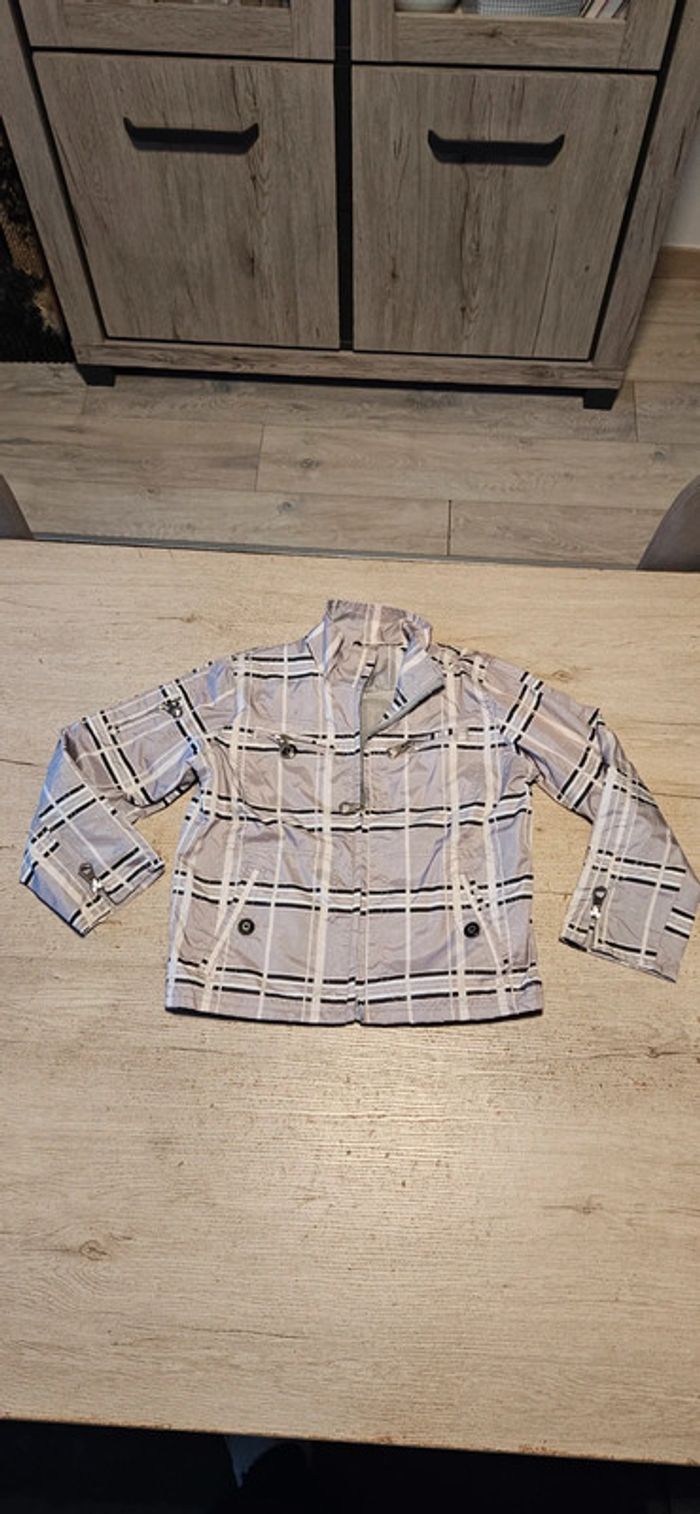 Veste coupe vent grise à carreaux, RR Republica, 8 ans, nickel