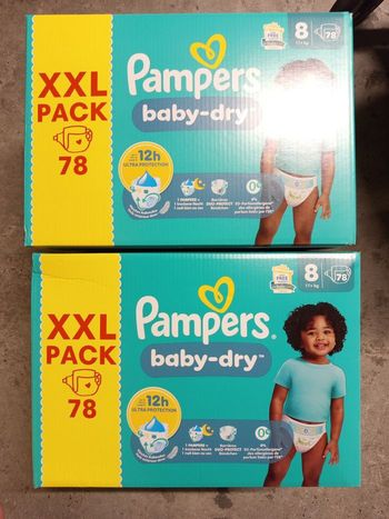 2 grand carton de couche Pampers taille 8 a 46€