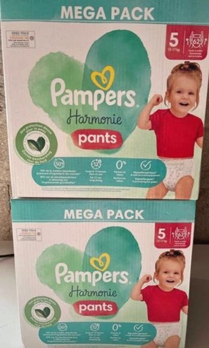 Deux carton Pampers harmonie taille 5 culotte