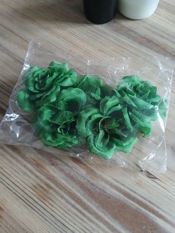 Lot 5 fleurs artificielles vert sapin décoration & travaux manuels
