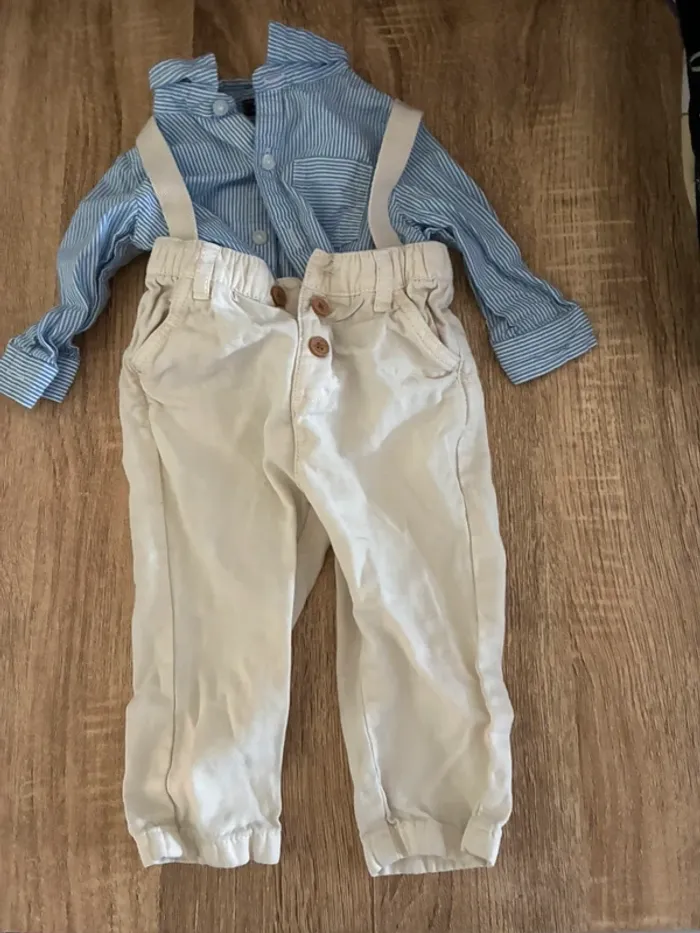 Ensemble pantalon chemise tape à L’œil  6 mois