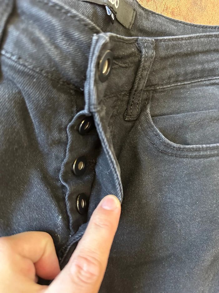 Jeans noir skinny à trou LBO idéale ado - photo numéro 4