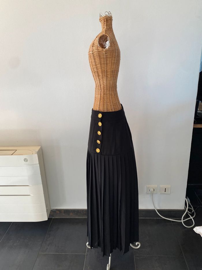 Jupe vintage Partypris Paris noire plissée taille 40/42 fabrication française - photo numéro 4