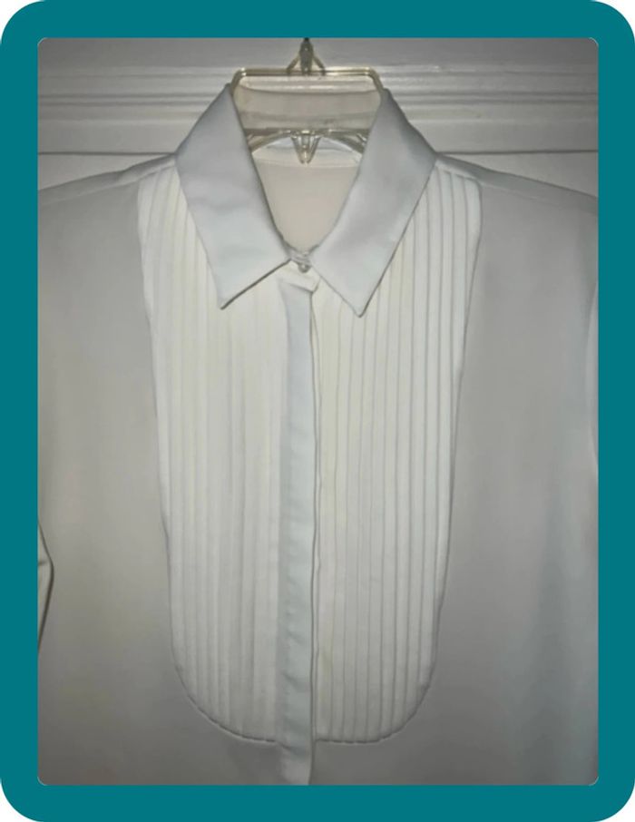 Chemise plastron Saphira offwhite taille 38 - Anne Fontaine - photo numéro 2