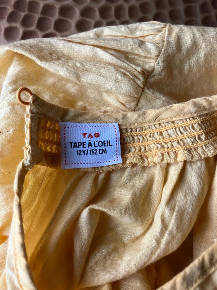 TAO tunique couleur jaune taille 12 ans avec lisseré argenté - photo numéro 7
