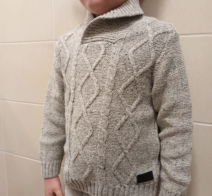 Joli pull avec col gris chiné taille 6 ans - photo numéro 3