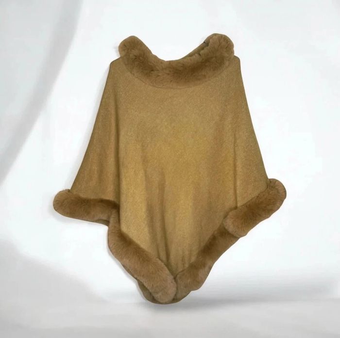 🍂 Magnifique Pancho marron pailletée / G&K - T/U 🍂
