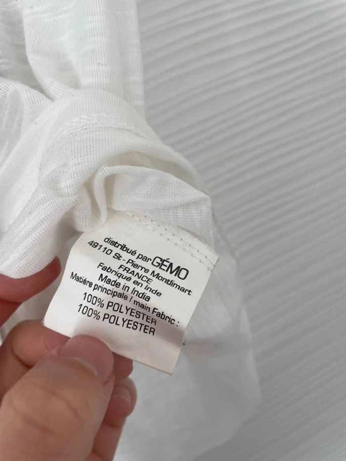 Haut t-shirt blanc et coloré à motifs manches courtes col rond transparent - photo numéro 6
