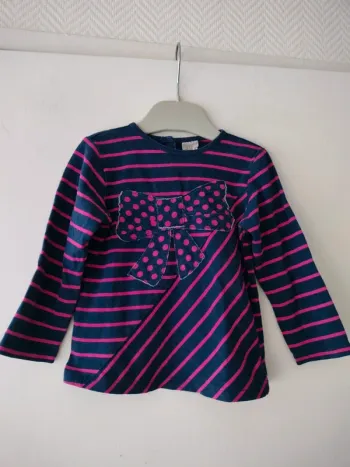 (a) t-shirt rayé noeud H&M 80cm