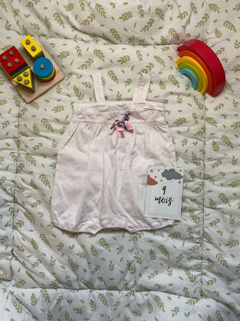 combishort sans manches blanc et rose 9 mois sergent major