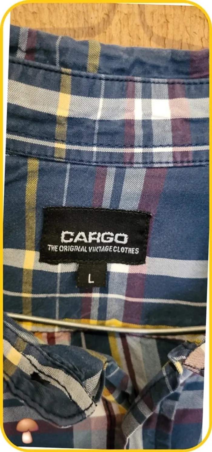 Chemise à carreaux bleu Cargo homme taille L – style casual - Très bon état - photo numéro 5