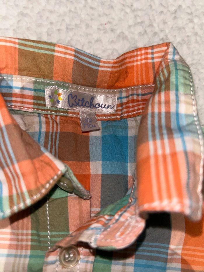 Chemise bébé orange/verte/bleu - photo numéro 2