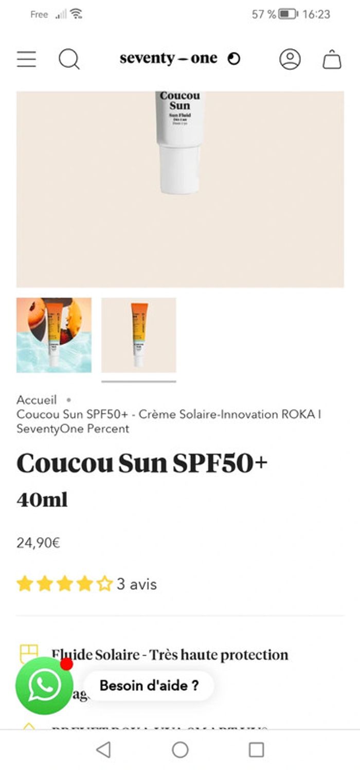 Crème solaire spf50+ - photo numéro 5