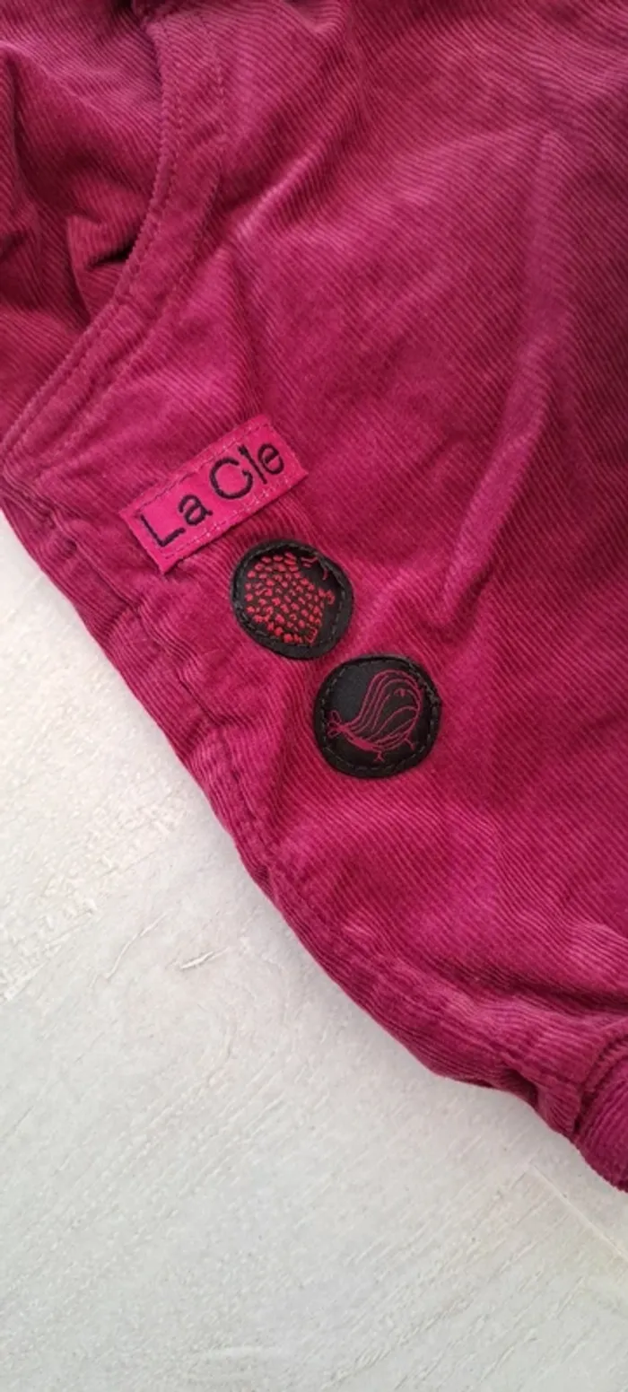 Neuf etiquette - Short velours La Compagnie des Petits - taille 4 ans - cassis - automne hiver - photo numéro 5