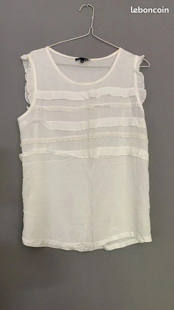 Haut t-shirt blanc Etam TXL