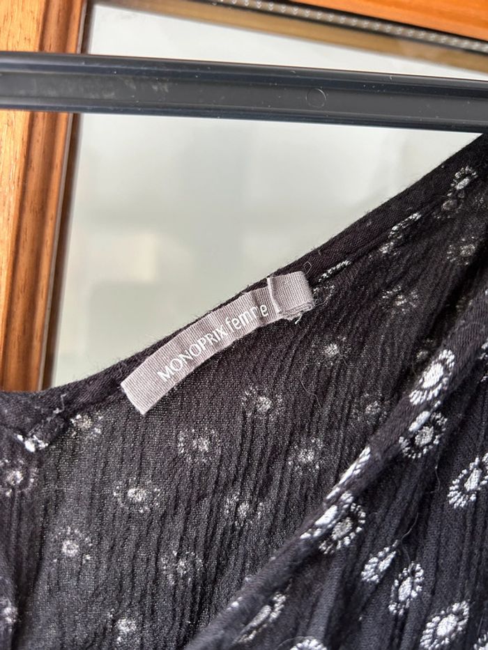 Combinaison pantalon fluide Monoprix noir avec motif blanc - photo numéro 5