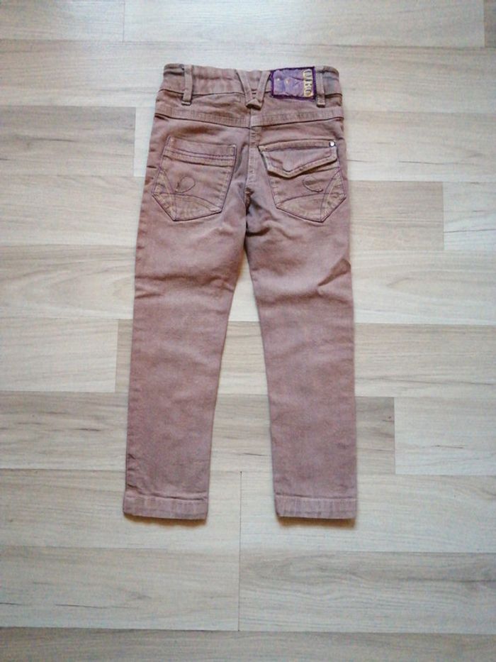 Jean couleur taupe ceinture réglable - photo numéro 3