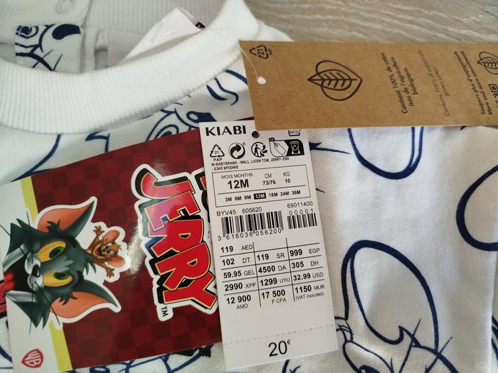 Ensemble tom et Jerry 12 mois 73-76 cm neuf - photo numéro 4