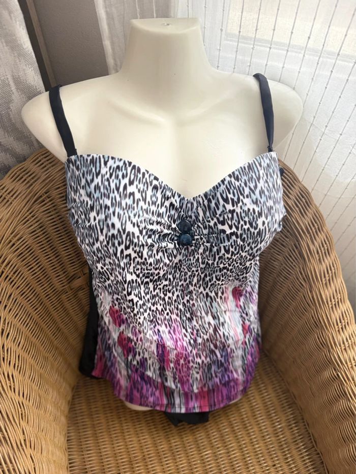 Maillot de bain à motif léopard shorty - rembourrés - taille 50 - comme neuf - photo numéro 2