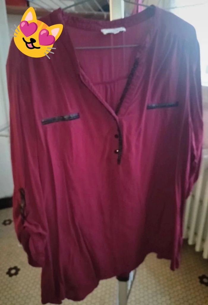 Chemisier bordeaux Jacqueline Riu 44