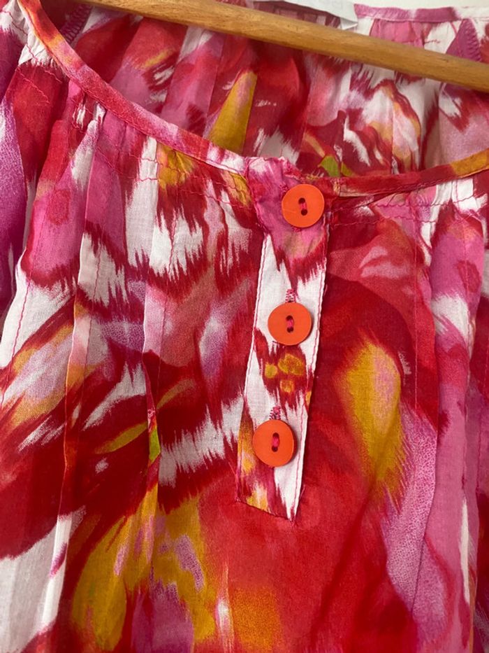 Petite blouse légère en coton avec motif fleuries - photo numéro 2