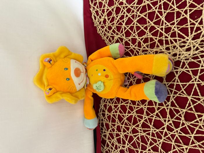 Lion POMMETTE doudou jaune orange - photo numéro 4