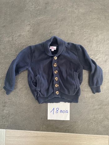 Gilet bleu marine pommette