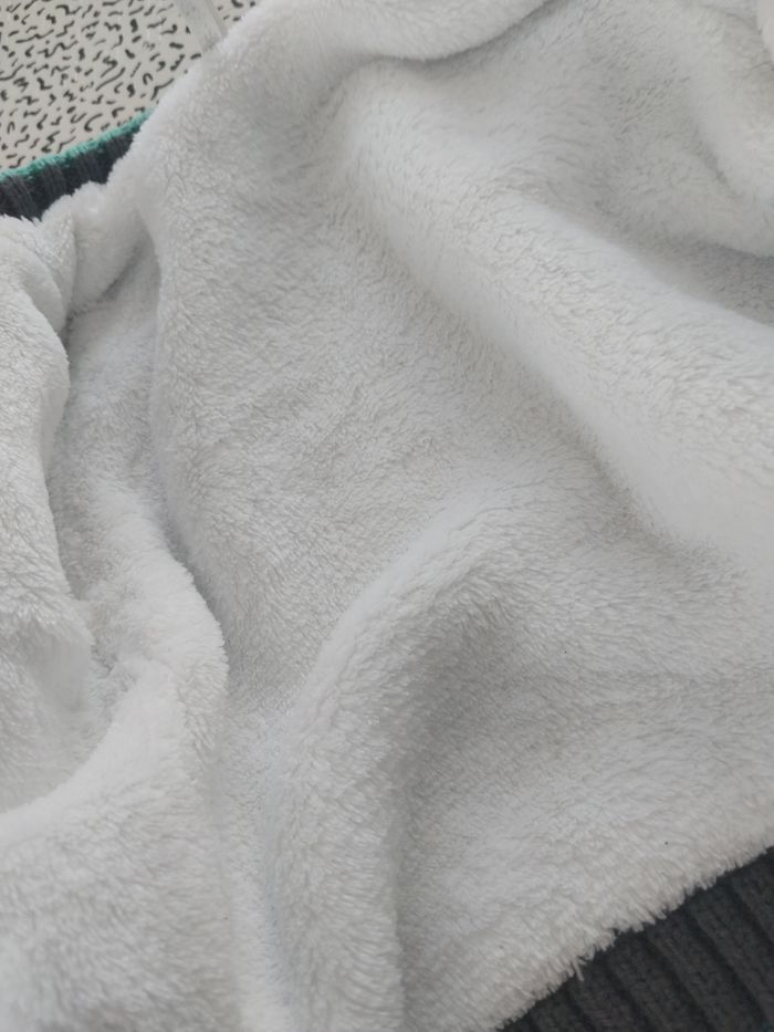 Gilet bébé 3 mois 60 cm gris doublé polaire chaud coton laine comme neuf - photo numéro 5