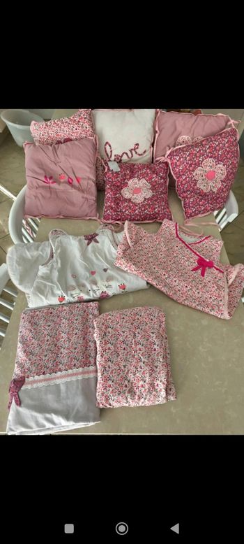 🌸lot tour de lit 2 gigoteuses ,parure de lit et draps housse verbaudet