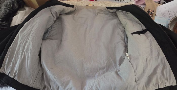 Blouson aviateur vintage Boston BST – col mouton – bi-matière noir & camel – taille XL/XXL (voir mesures) - photo numéro 9