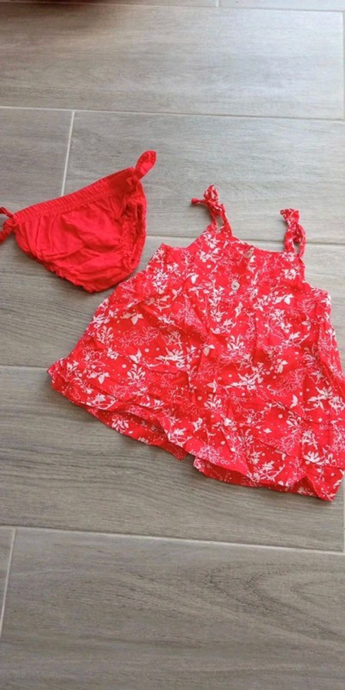 Robe d'été Pikouic 6 mois + culotte bébé assortie