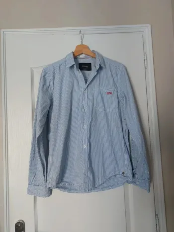 Chemise manches longues rayé bleu Bonobo