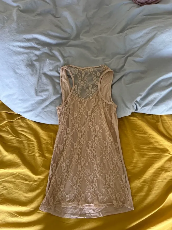 Débardeur beige à dentelle - photo numéro 4